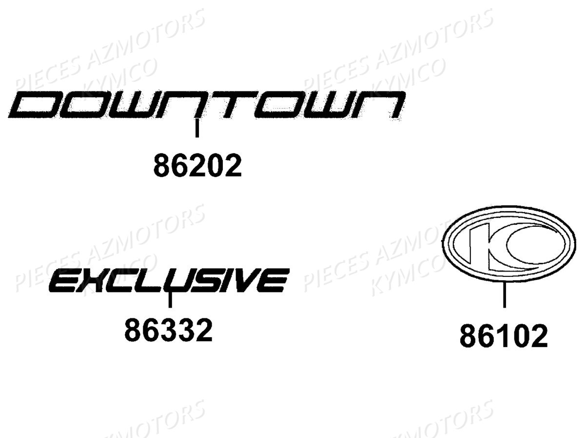 Decors KYMCO Pièces DOWNTOWN 350I TCS EXCLUSIVE NOODOE EURO4 (SK64GH)