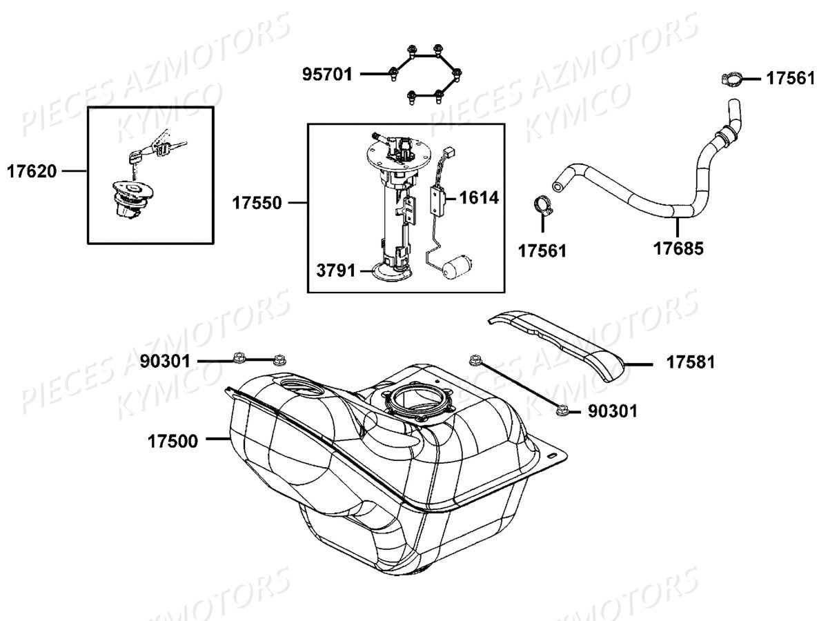 RESERVOIR A CARBURANT pour DOWNTOWN 350I TCS