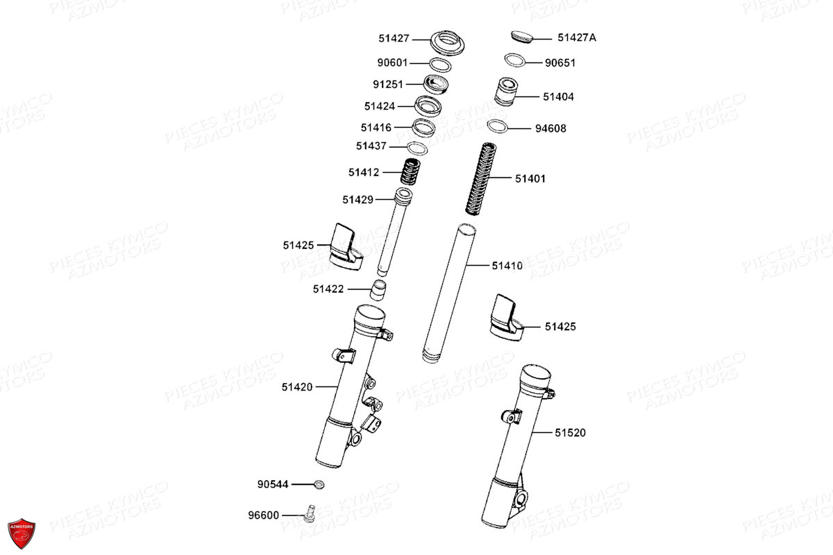 BATONS DE FOURCHE DETAIL KYMCO DOWNTOWN 350I TCS E5