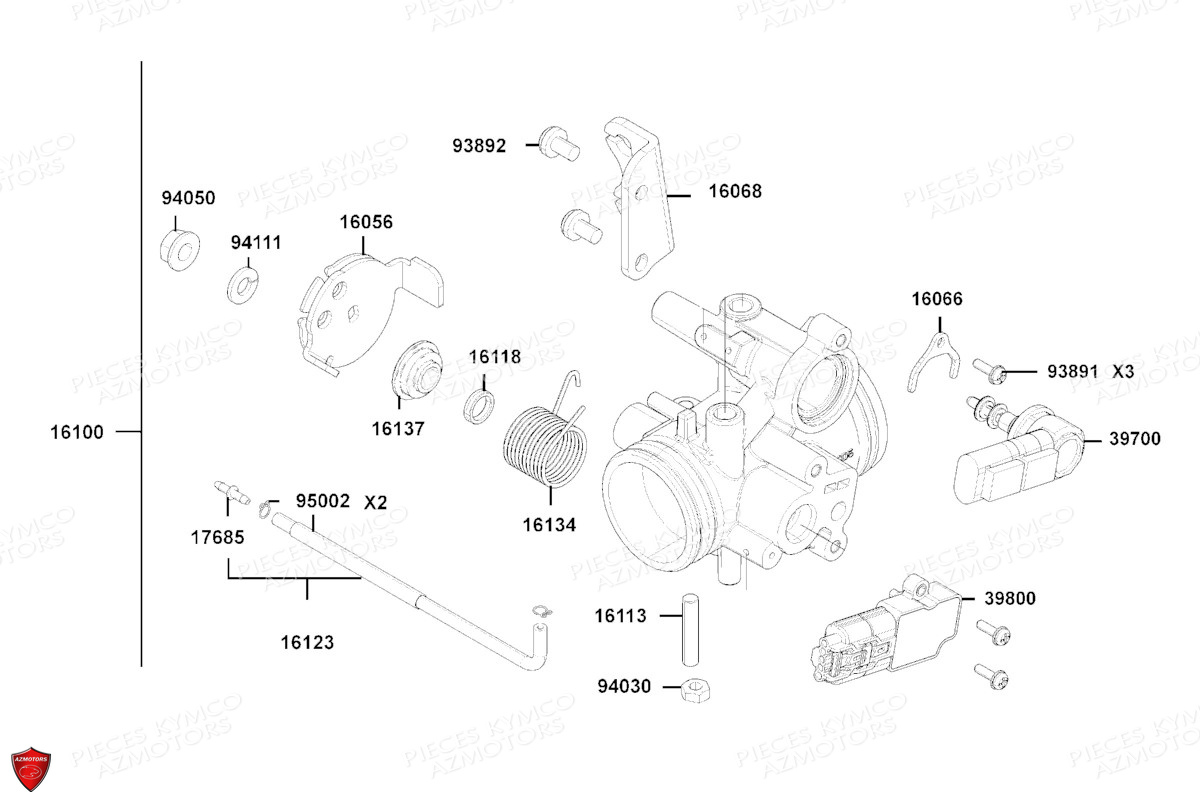 Carburation KYMCO PIECES DOWNTOWN 350I TCS EXCLUSIVE NOODOE EURO5 (SK64HD)