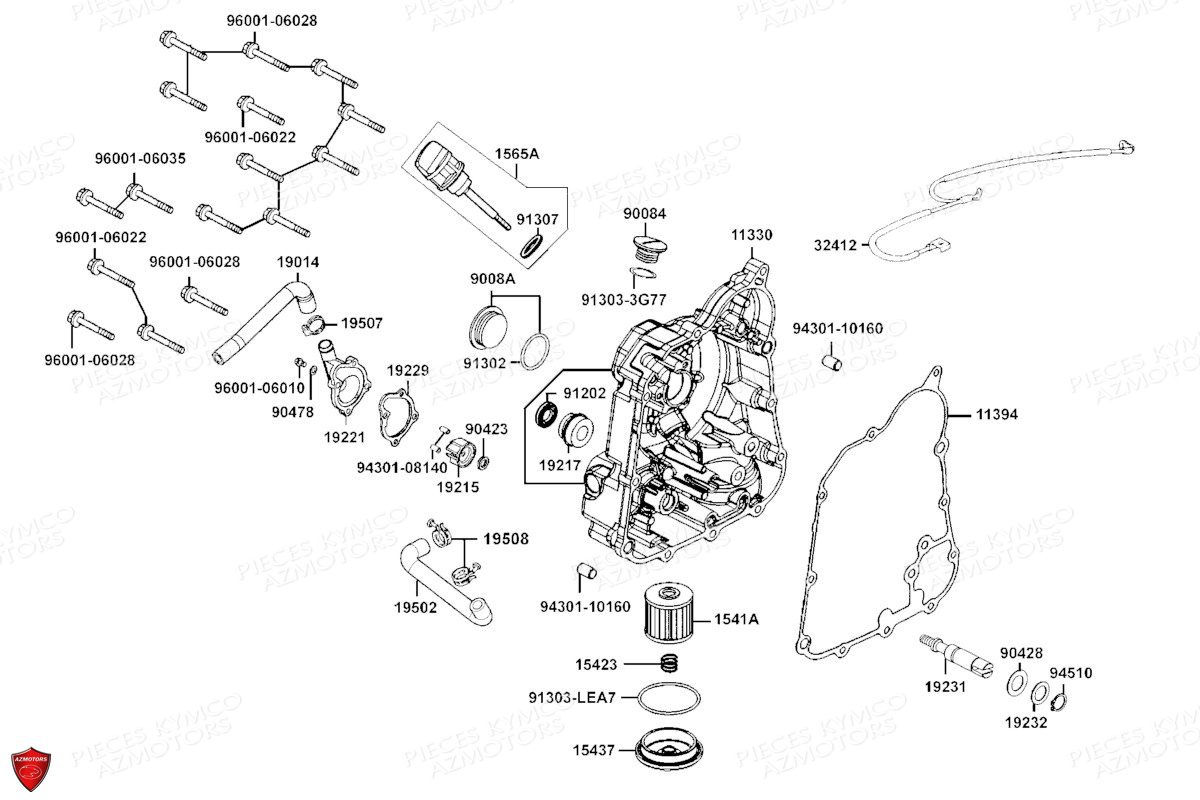 CARTER DOIR POMPE A EAU pour DOWNTOWN 350I TCS E5