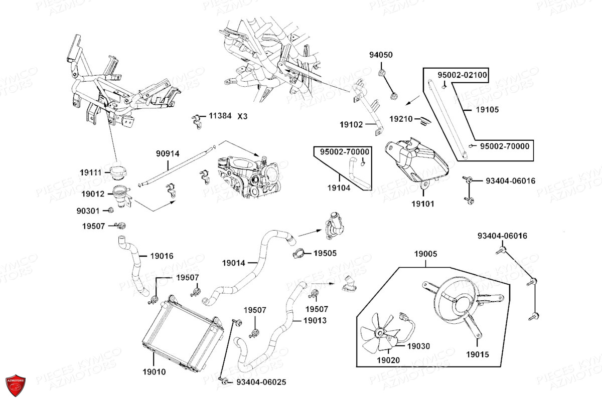 REFROIDISSEMENT pour DOWNTOWN 350I TCS E5