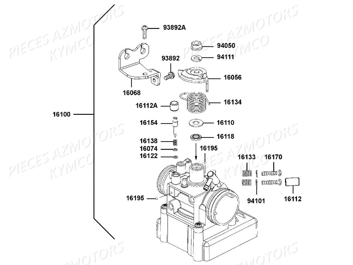 Carburation KYMCO Pièces Scooter DOWNTOWN 125I ABS NOODOE EURO4 (SK25NH)