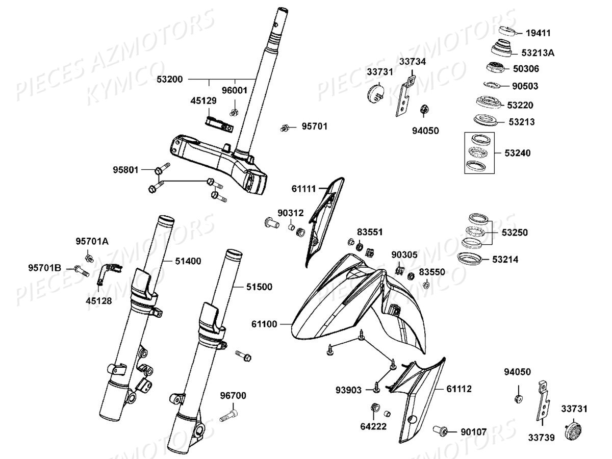 FOURCHE GARDE BOUE KYMCO DOWNTOWN NOODOE E4