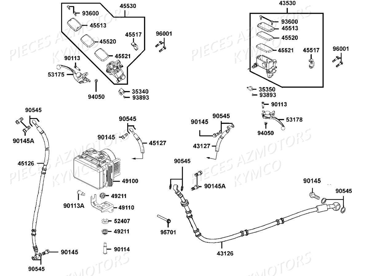 Systeme De Freins KYMCO Pièces Scooter DOWNTOWN 125I ABS NOODOE EURO4 (SK25NH)