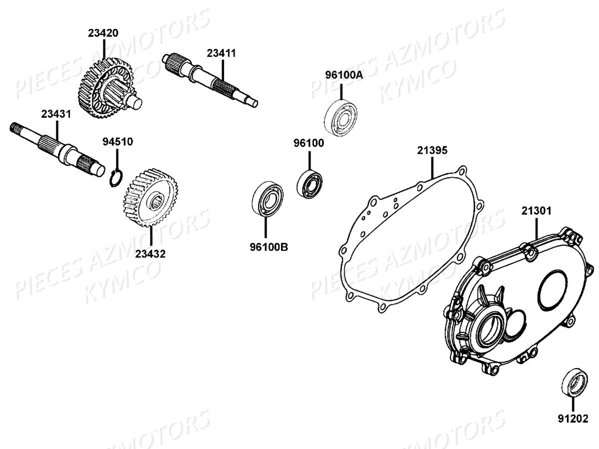 Transmission KYMCO Pièces Scooter DOWNTOWN 125I ABS NOODOE EURO4 (SK25NH)