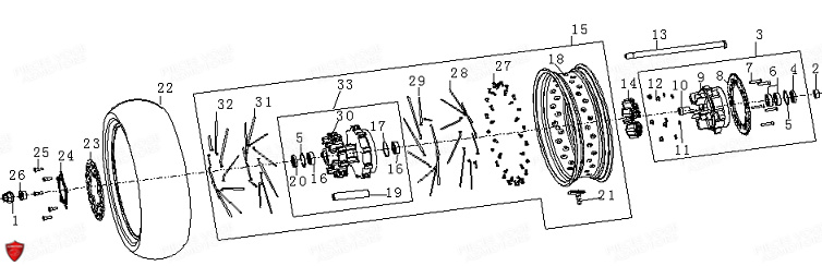 Roue Arriere VOGE Pièces Voge 650 DSX