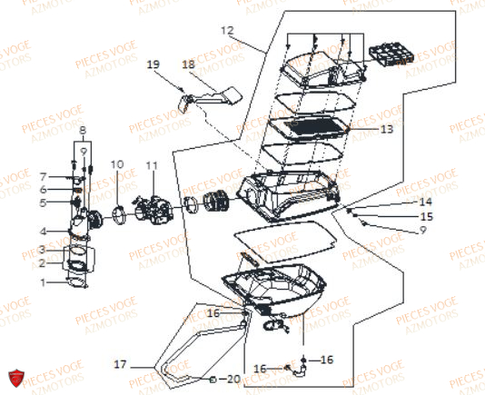 BOITE A AIR VOGE DS 650 EURO 5