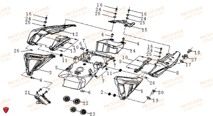 Carenages Arriere VOGE Pièces Voge 650 DS