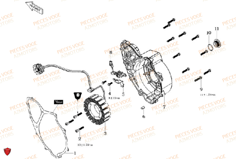 CARTER DROIT VOGE DS 650 EURO 5