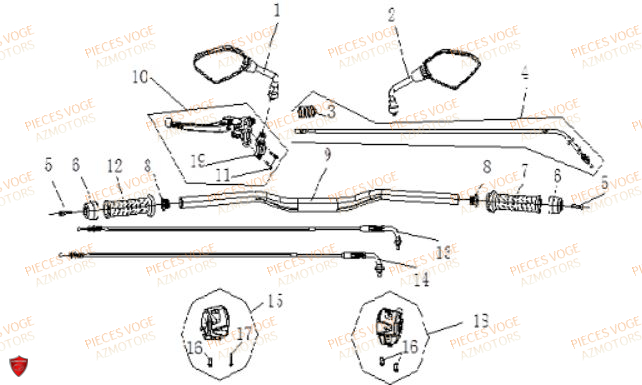 Guidon VOGE Pièces Voge 650 DS