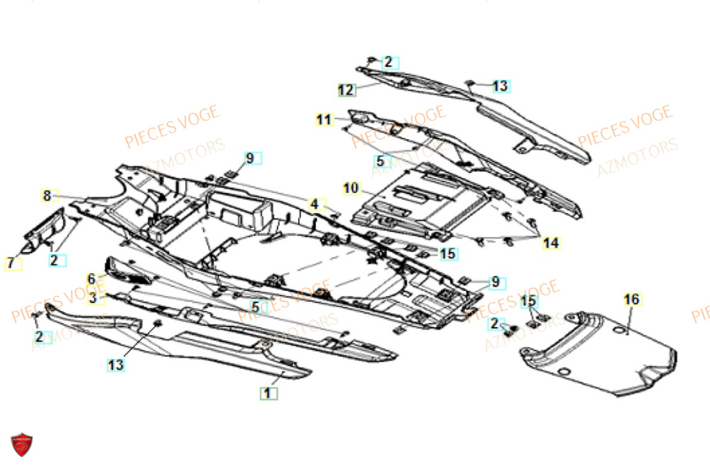 Carenage Arriere AZMOTORS Pièces VOGE 900 DSX EURO5+