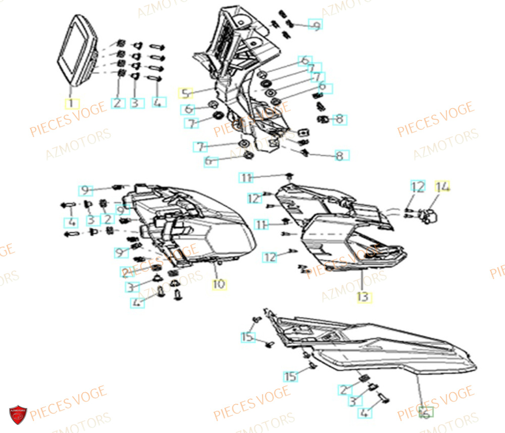 Carenage Avant AZMOTORS Pièces VOGE 900 DSX EURO5+