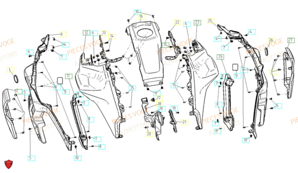 Carenage Reservoir AZMOTORS Pièces VOGE 900 DSX EURO5+