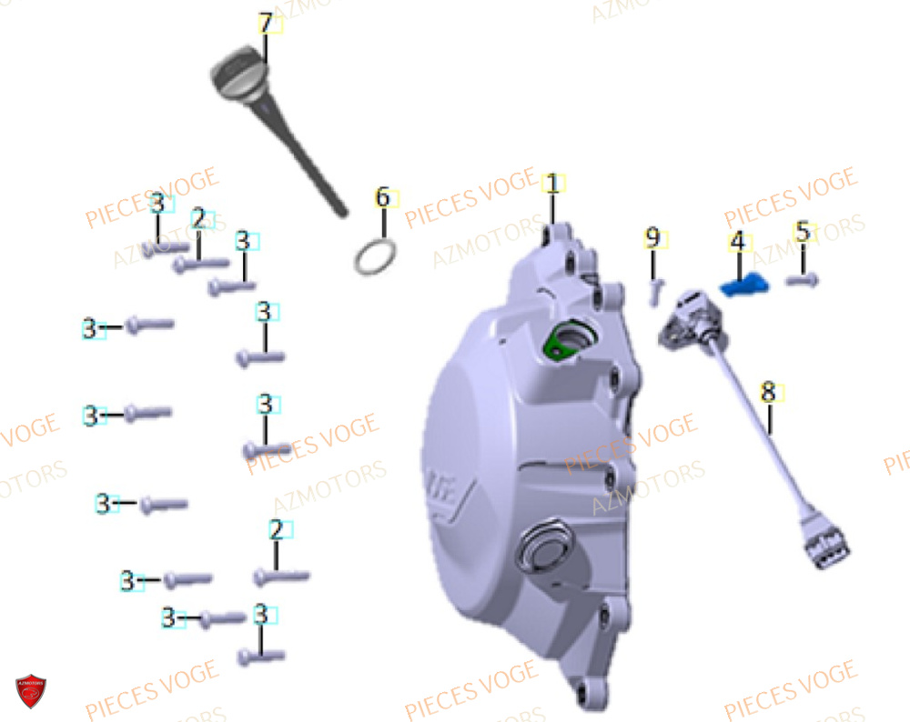 Couvre Carter Gauche AZMOTORS Pièces VOGE 900 DSX EURO5+