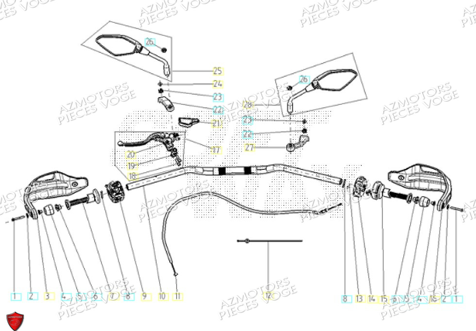 Guidon VOGE Pièces VOGE 900 DSX EURO5+