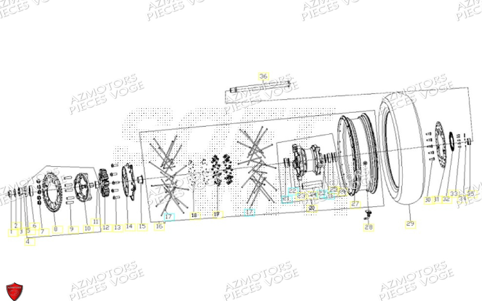 Roue Arriere VOGE Pièces VOGE 900 DSX EURO5+