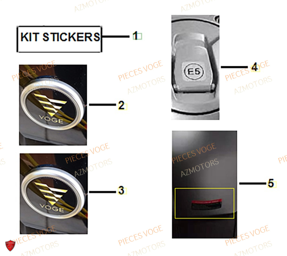Stickers AZMOTORS Pièces VOGE 900 DSX EURO5+
