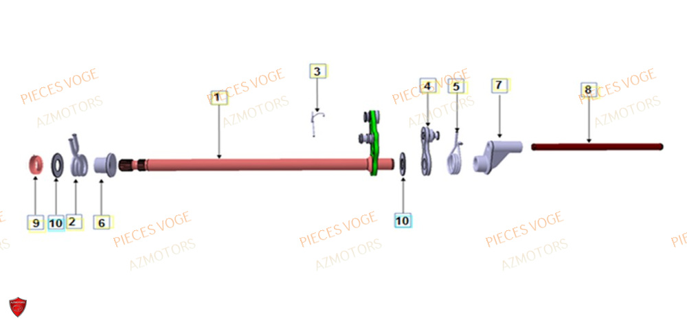 Arbre De Selection AZMOTORS Pièces VOGE 900 DS/X EU V