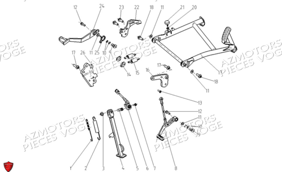 Bequille VOGE Pièces VOGE 900 DS/X EU V