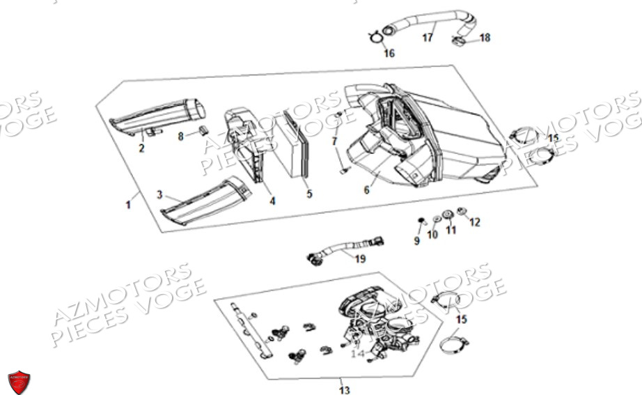 Boite A Air VOGE Pièces VOGE 900 DS/X EU V