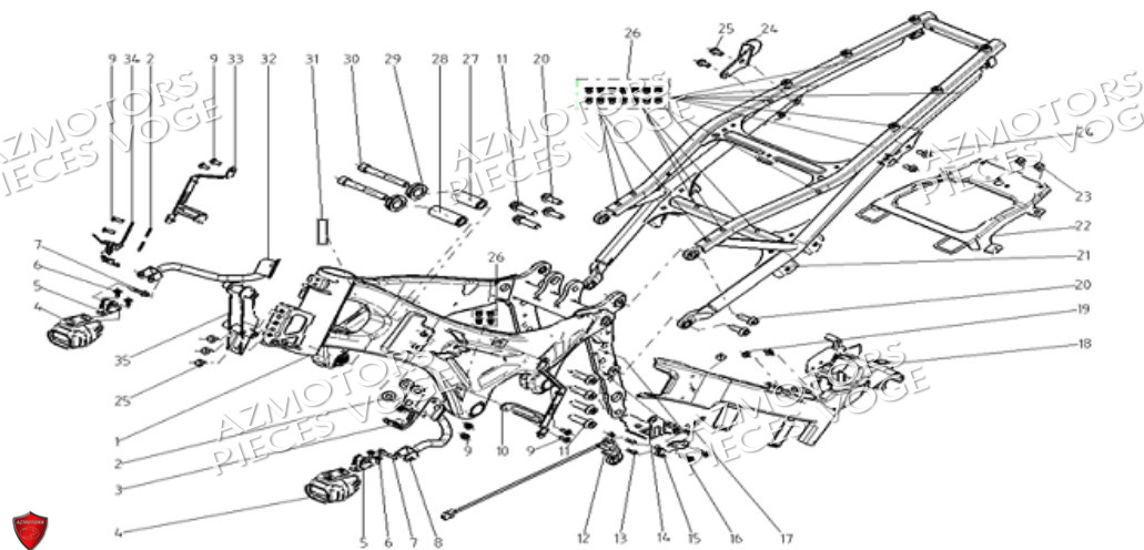 Cadre VOGE Pièces VOGE 900 DS/X EU V