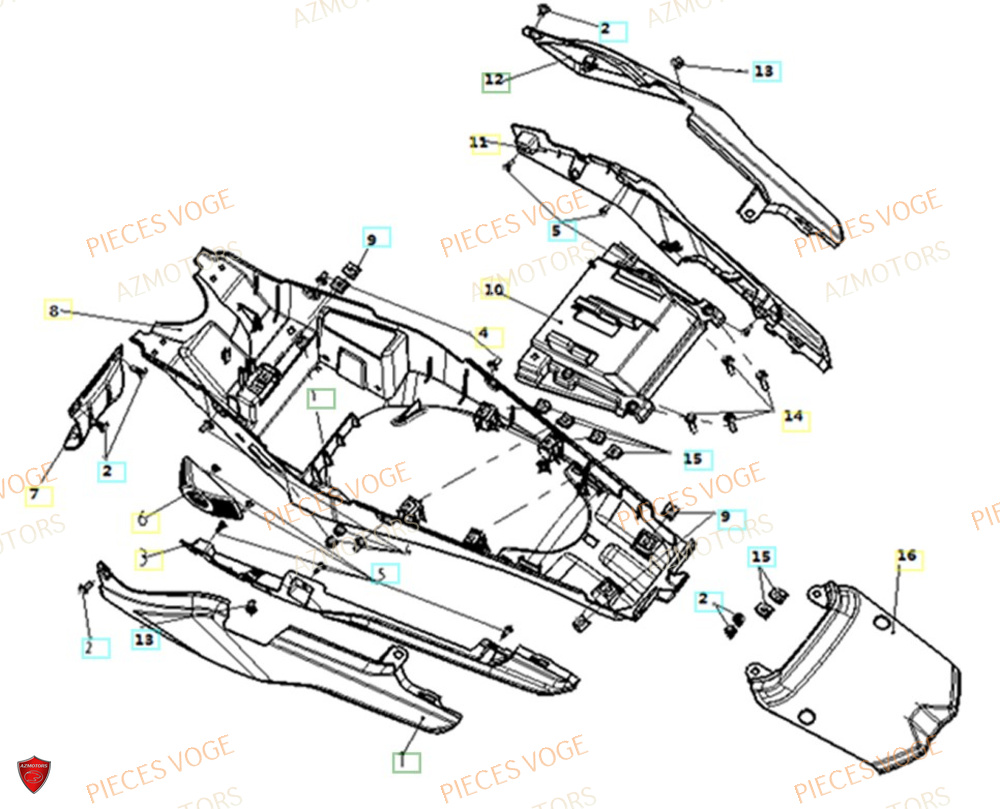 Carenage Arriere AZMOTORS Pièces VOGE 900 DS/X EU V
