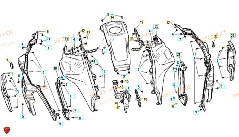 Carenage Avant AZMOTORS Pièces VOGE 900 DS/X EU V
