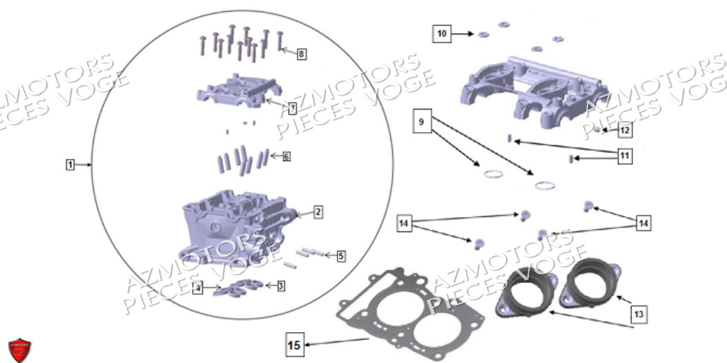 Culasse VOGE Pièces VOGE 900 DS/X EU V