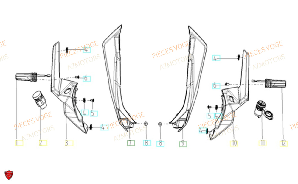 Deflecteur D Air AZMOTORS Pièces VOGE 900 DS/X EU V