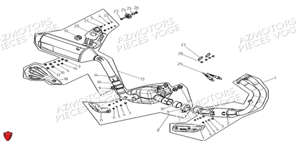 Echappement VOGE Pièces VOGE 900 DS/X EU V