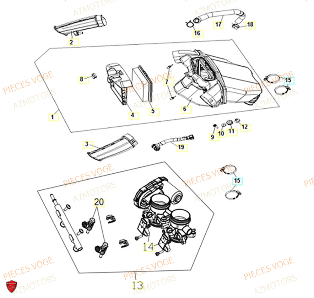 Filtre A Air AZMOTORS Pièces VOGE 900 DS/X EU V