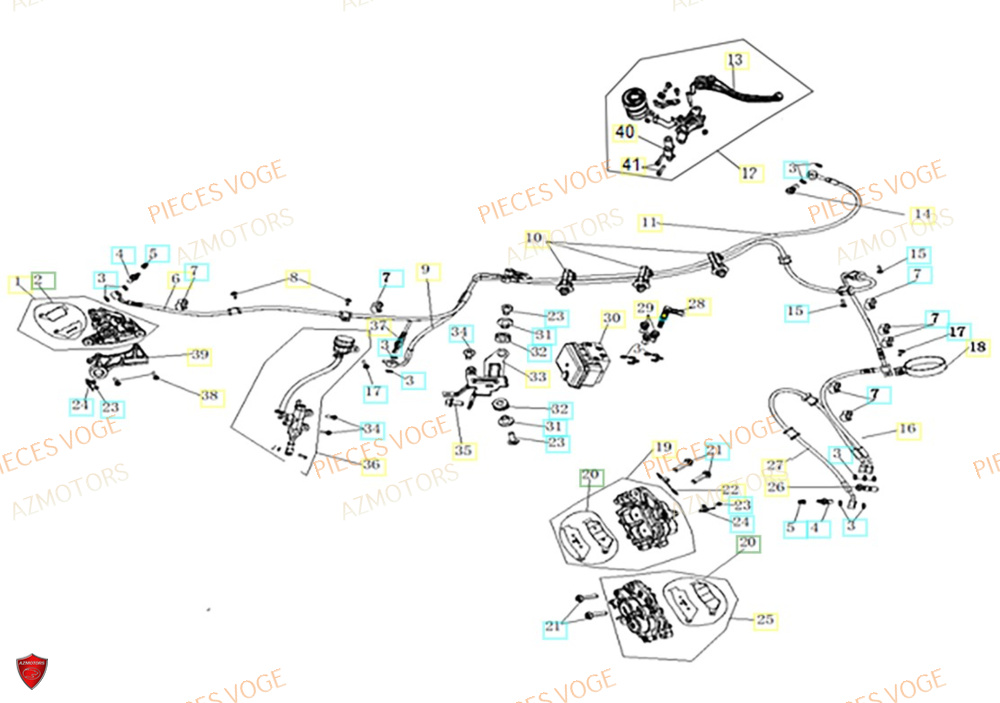 Freins AZMOTORS Pièces VOGE 900 DS/X EU V
