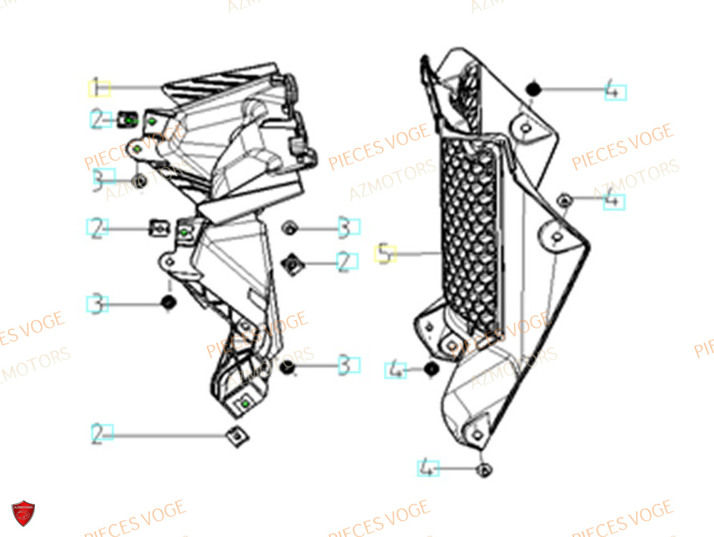 Grille Radiateur AZMOTORS Pièces VOGE 900 DS/X EU V