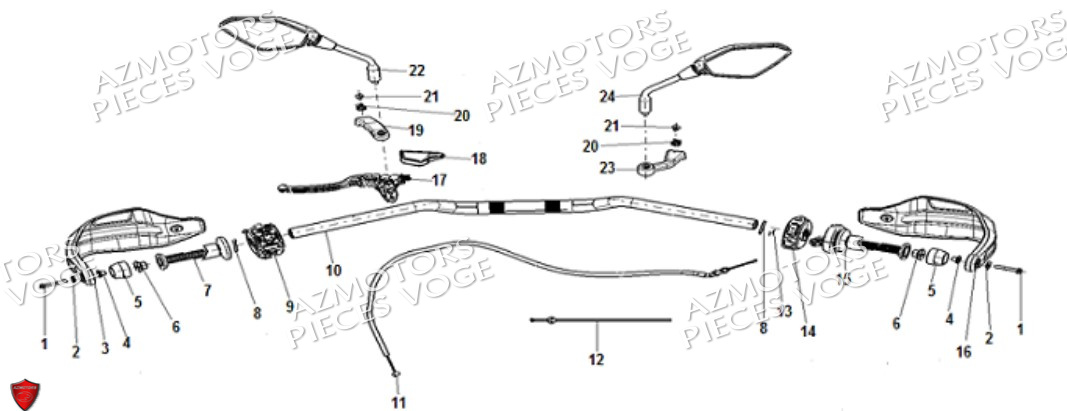 Guidon VOGE Pièces VOGE 900 DS/X EU V