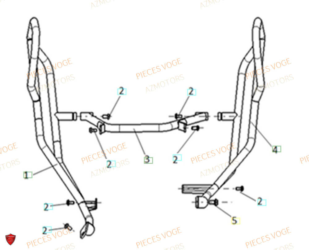 Protection Chassis AZMOTORS Pièces VOGE 900 DS/X EU V