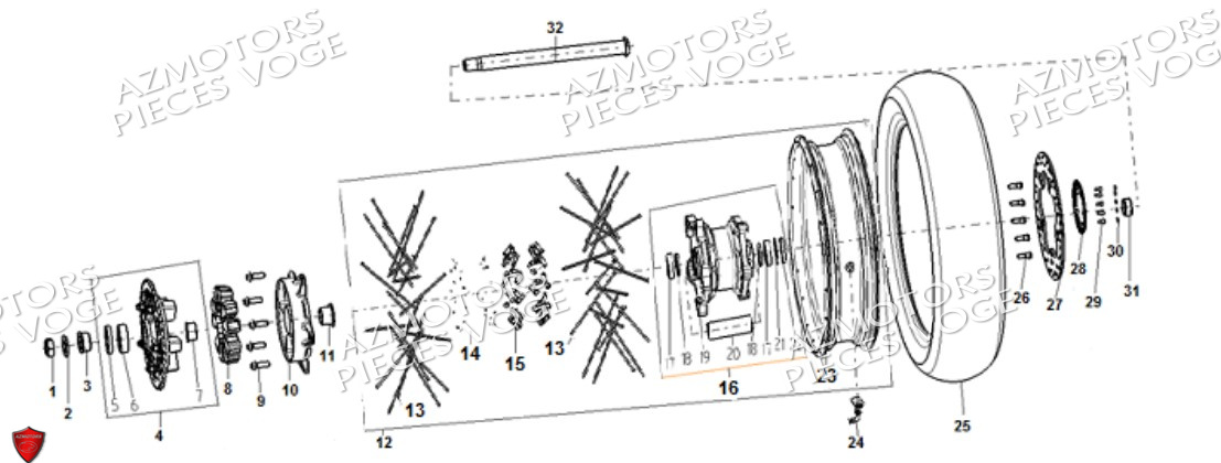 Roue Arriere VOGE Pièces VOGE 900 DS/X EU V