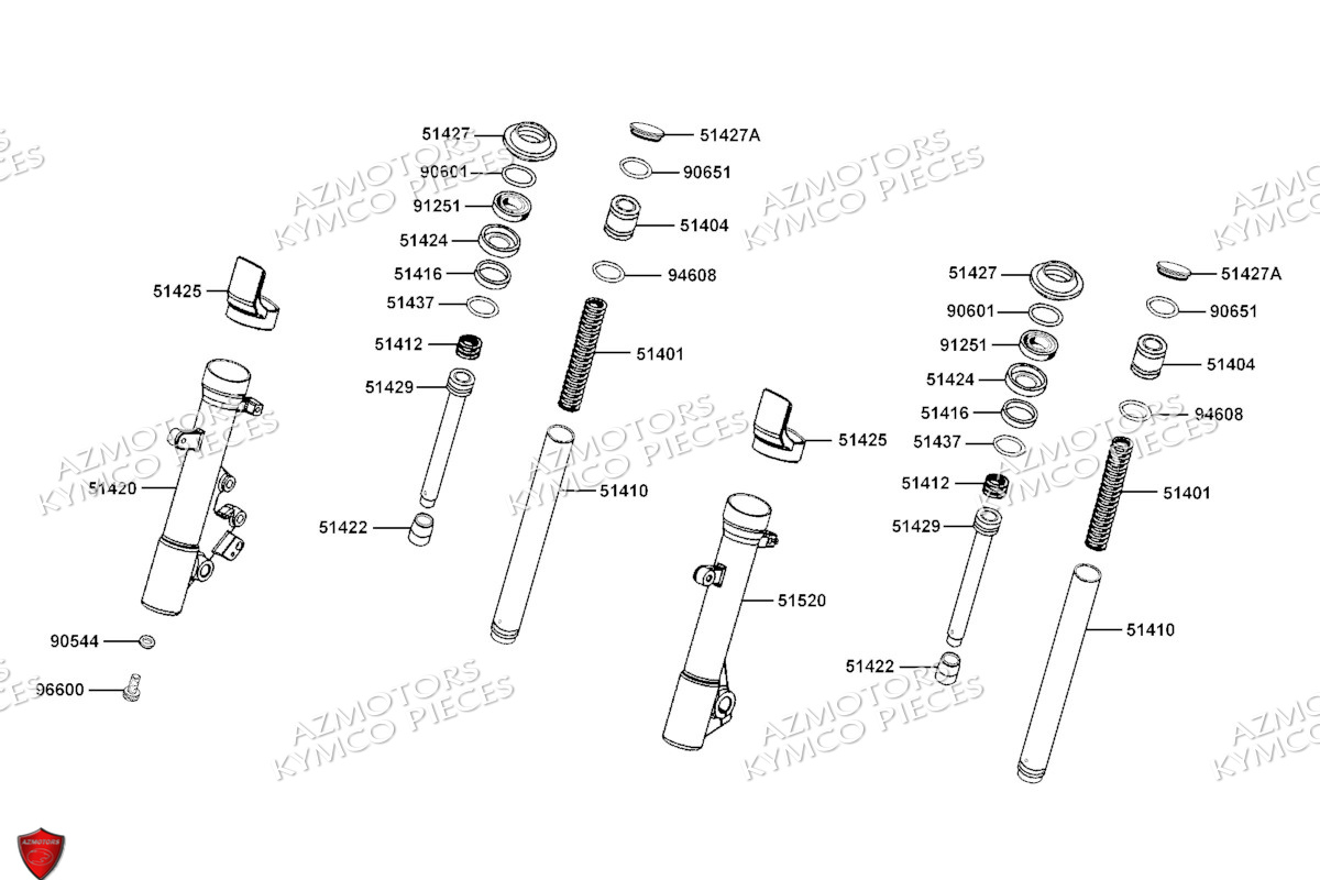 Batons De Fourche Detail KYMCO Pièces DTX 125I ABS EURO 5 (SK25SC)