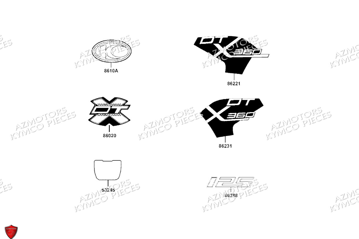 Decors KYMCO Pièces DTX 125I ABS EURO 5 (SK25SC)