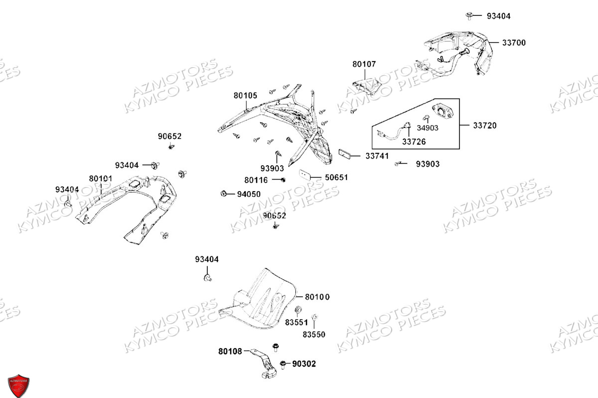 Feu Arriere KYMCO Pièces DTX 125I ABS EURO 5 (SK25SC)