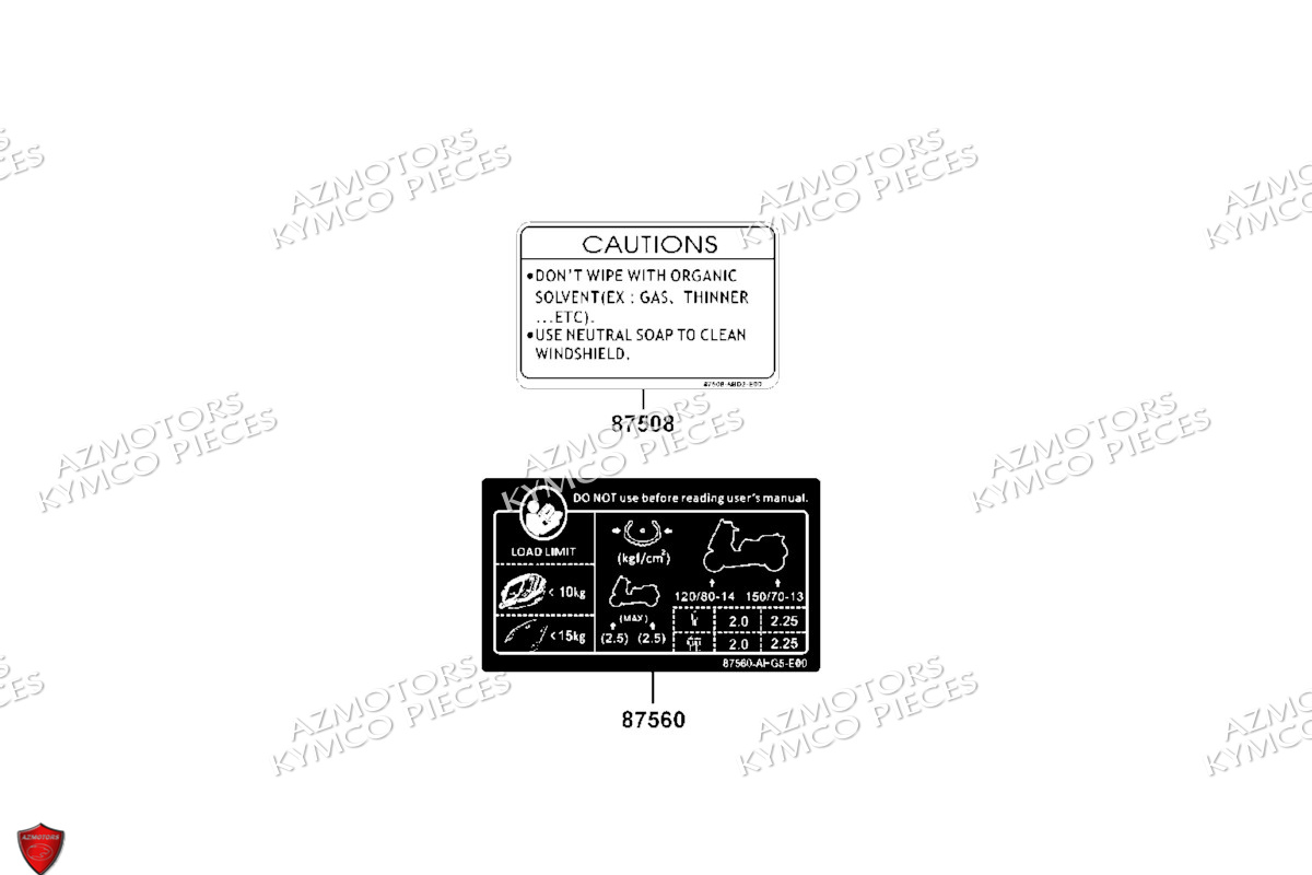 Label De Securite KYMCO Pièces DTX 125I ABS EURO 5 (SK25SC)