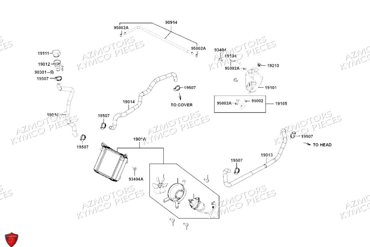 REFROIDISSEMENT KYMCO Pièces Scooter KYMCO DT 125I X360 ABS EURO 5 (SK25SC)