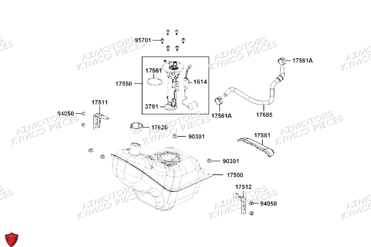 Reservoir A Carburant KYMCO Pièces DTX 125I ABS EURO 5 (SK25SC)