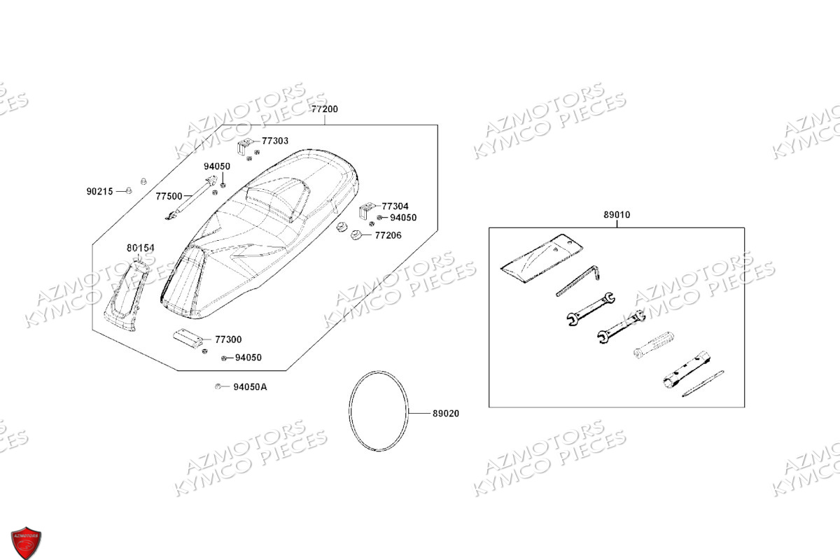 Selle KYMCO Pièces DTX 125I ABS EURO 5 (SK25SC)