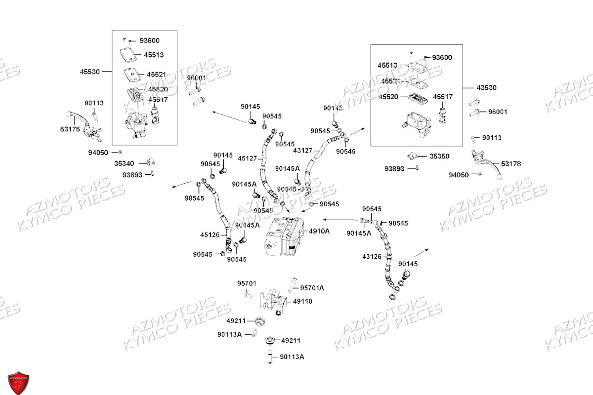 Systeme De Freins KYMCO Pièces DTX 125I ABS EURO 5 (SK25SC)