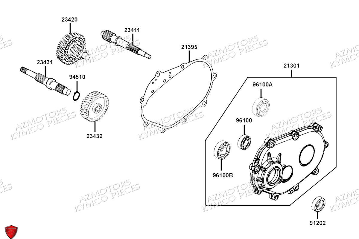 Transmission KYMCO Pièces DTX 125I ABS EURO 5 (SK25SC)