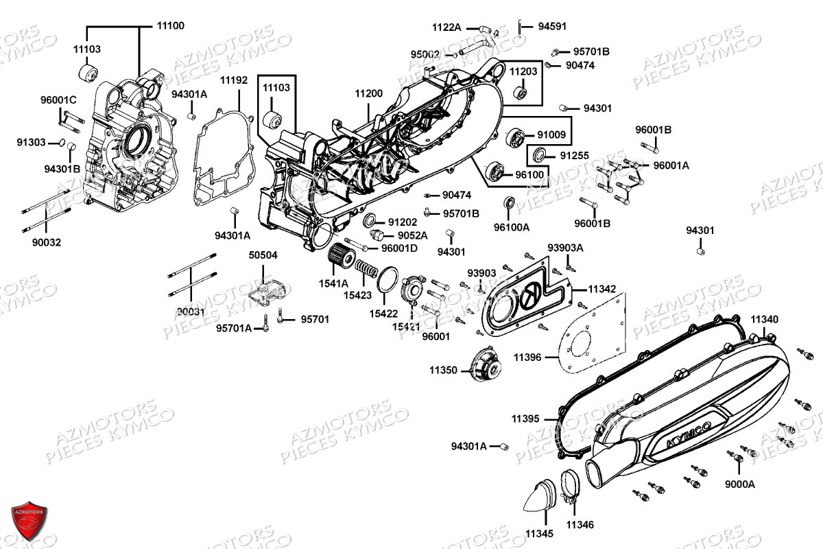 Carters Moteur KYMCO Pièces DTX 125I CBS EURO5 (SK25SF)