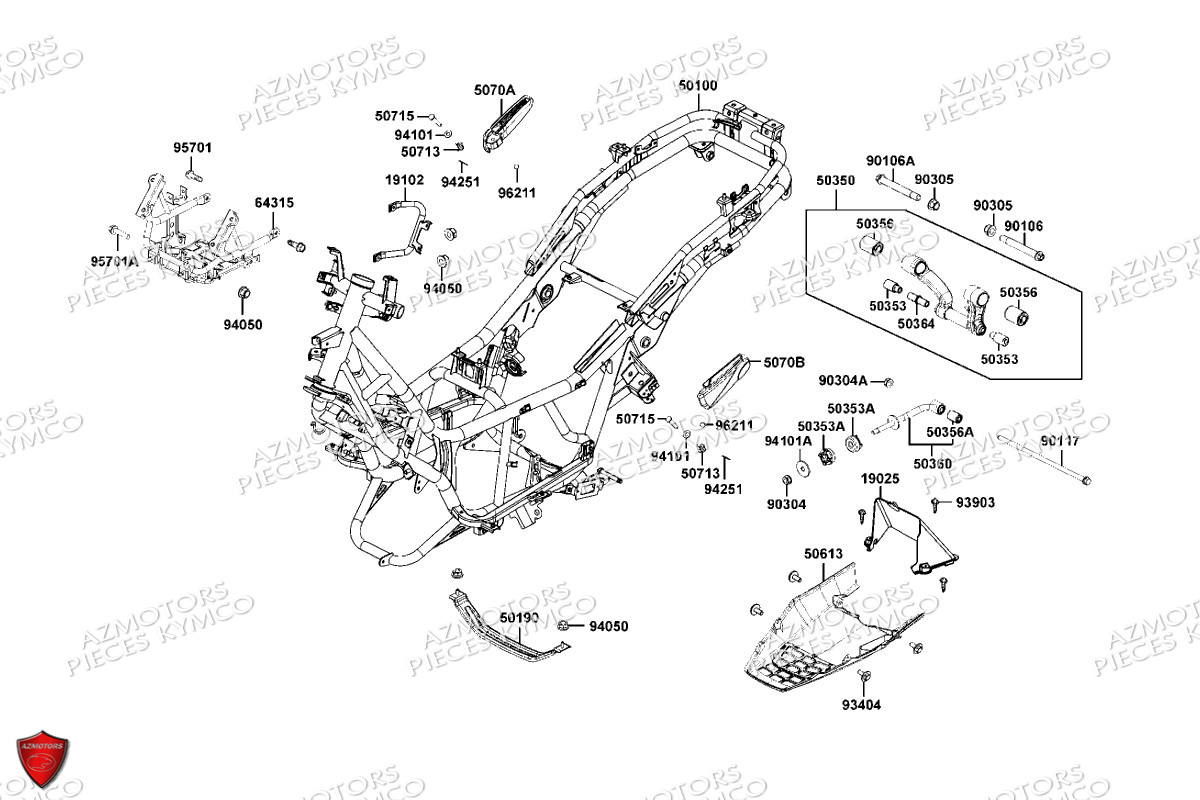 Chassis KYMCO Pièces DTX 125I CBS EURO5 (SK25SF)