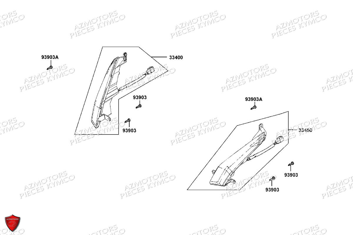 Clignotants KYMCO Pièces DTX 125I CBS EURO5 (SK25SF)