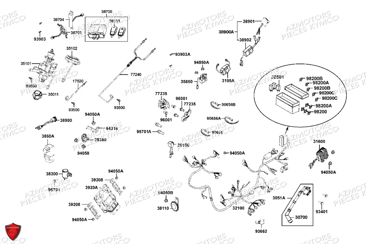 Equipement Electrique KYMCO Pièces DTX 125I CBS EURO5 (SK25SF)